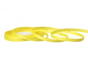 Репсова стрічка 0,6 см ЖОВТА, рулон (18 м)